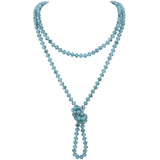 Bocar Fashion Beads Rope Knot Long Beaded Necklace Versatile 60" Strand Costume Jewelry for Women 1030