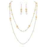 Bocar Layered Beaded Necklace and Earrings Set,2 Strand Long Necklace with Crystal Beads, Fashion Jewelry Set for Women Daily Party Wear（NK-10825）