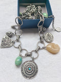 Beryohz Boho Vintage Silver Plated Pendants Collar Necklace for Women