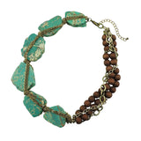 BOCAR Big Statement Turquoise Chunky Collar Chain Necklace for Women Gifts