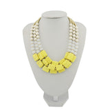 BOCAR Statement 3 Strand Turquoise Colorful Chunky Necklace for Women Gifts