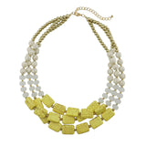 BOCAR Statement 3 Strand Turquoise Colorful Chunky Necklace for Women Gifts