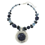 BOCAR Chunky Metal Alloy Big Drop Pendant Statement Choker Collar Necklace