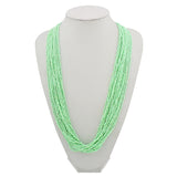 BOCAR Long Multiple Row Handmade Beaded Statement 33" Necklace for Women